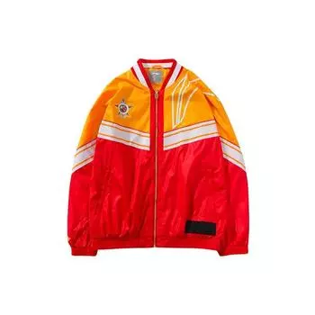Li Ning New York Fashion Week Runway CBA All-Star Color Block Jacket Men Jacket Red Yellow AJDN143-1 L