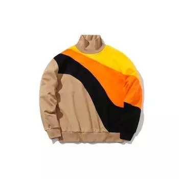 Li Ning New York Fashion Week Series Color Block Casual Loose Pullover Sweatshirt Men Scented-Apricot AWDP731-2 L