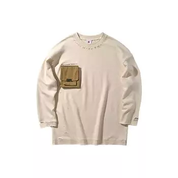 Li Ning New York Fashion Week Series Crew Neck Pullover Sports Sweatshirt Men Sweatshirt Raw-Fabric-Color AWDP634-1 M