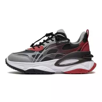 Li Ning Night Glow спортивная повседневная обувь детские кроссовки черный красный YKCS008-1 33