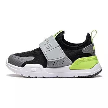 Li-Ning Низкие детские повседневные туфли Cloud, детские кроссовки, черные, зеленые, YKNU040-3 25