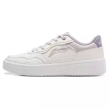 Li-Ning Новые удобные модные нескользящие износостойкие низкие кроссовки для скейтбординга женские кроссовки белые фиолетовые AGCT474-2 35