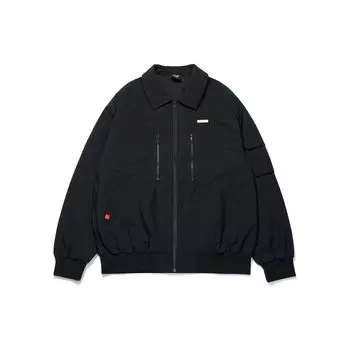 Li Ning обычная текстовая этикетка на молнии воротник свободная хлопковая куртка мужские куртки черные AJMT005-2 M