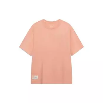 Li Ning однотонная антибактериальная футболка с коротким рукавом мужская, топы, закат-оранжевый AHST187-6 L