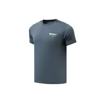 Li-Ning Однотонная быстросохнущая дышащая футболка для бега, тренировок, фитнеса, мужские топы, серая ATSR241-3 L