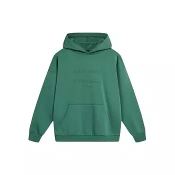 Li Ning однотонная флисовая толстовка с капюшоном мужская толстовка темно-дворцово-зеленая AWDT747-2 L