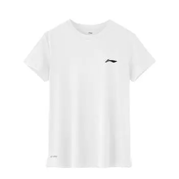 Li-Ning Однотонная футболка с круглым вырезом и коротким рукавом с логотипом, мужская белая ATST641-2 XXXL