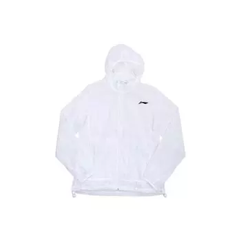 Li Ning однотонная куртка с длинными рукавами и капюшоном для защиты от солнца женские куртки белого цвета YFDT066-1