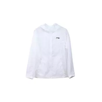 Li Ning однотонная куртка с капюшоном и длинными рукавами, ультралегкая солнцезащитная куртка унисекс, белая YFDT065-1 S