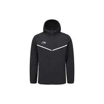 Li-Ning однотонная куртка с капюшоном на молнии и принтом логотипа, мужские куртки черного цвета AFDR301-3 M