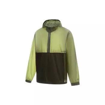 Li Ning однотонная куртка-ветровка с капюшоном и полумолнией, с длинным рукавом, мужские куртки, зеленая AFDT545-5 XXL