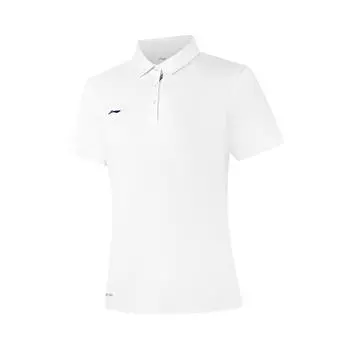 Li Ning Однотонная Мягкая Удобная Дышащая Универсальная Повседневная Футболка-поло с коротким рукавом Женские топы Белый APLV136-1 XS
