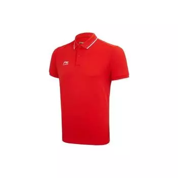Li Ning однотонная повседневная дышащая рубашка поло с коротким рукавом мужские рубашки поло красные APLQ173-4 S