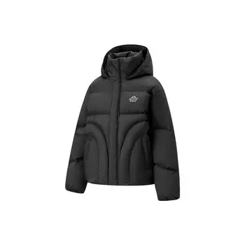 Li Ning однотонная повседневная короткая пуховая куртка на молнии унисекс куртки черные AYMT419-2 2XL