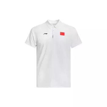 Li Ning однотонная рубашка поло с коротким рукавом и логотипом бренда, унисекс, белые рубашки поло APLT209-2 XXXXL