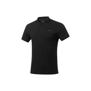 Li-Ning однотонная спортивная рубашка поло с короткими рукавами, мужские топы, черный APLT029-1 L