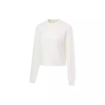 Li Ning однотонная свободная футболка с длинным рукавом женская топы Off-White AHST156-1 L