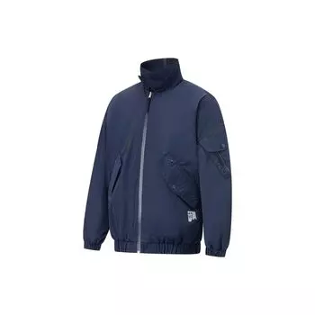 Li Ning однотонная теплая светоотражающая свободная куртка мужская куртка чернильно-синего цвета AJMT073-3 M