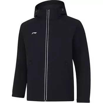 Li-Ning однотонная ветровка с капюшоном и длинными рукавами мужская верхняя одежда черного цвета AFDUA11-1 S