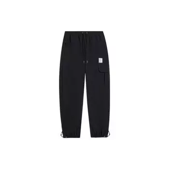 Li-Ning однотонные эластичные спортивные брюки с логотипом, мужские брюки, черные AYKSA65-3 S