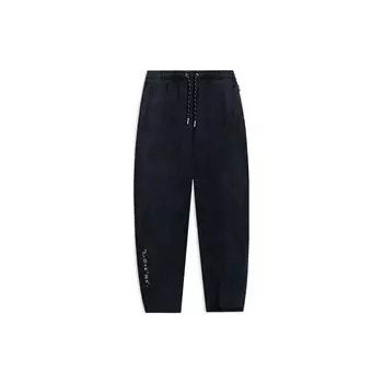 Li-Ning однотонные брюки для бега с логотипом, мужские брюки, черные AKLT223-1 M