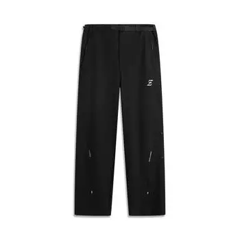Li Ning Однотонные брюки средней посадки, мягкие, дышащие, универсальные, с прямыми штанинами, повседневные, мужские, низ, Черные AKXU643-4 M
