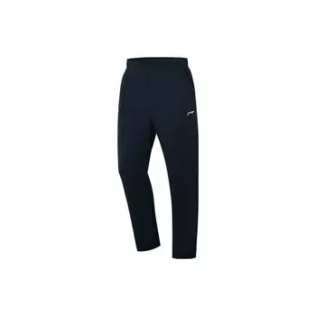 Li-Ning Однотонные прямые повседневные брюки со средней талией, унисекс, черные AKLT243-1 S