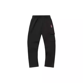 Li Ning однотонные прямые повседневные брюки со средней талией женские низы черного цвета AKLR034-1 M