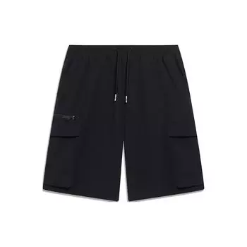 Li-Ning однотонные шорты-карго с несколькими карманами, мужские брюки, черные AKST071-2 M
