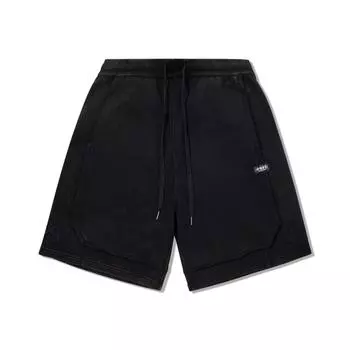 Li Ning Однотонные Шорты средней посадки на кулиске Дышащие Свободные Универсальные Повседневные Мужские шорты Черный AKSV549-2 M