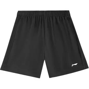 Li-Ning Однотонные, со средней талией, на шнурке, удобные, универсальные, дышащие, с пятью точками, спортивные шорты для мужчин, чернильно-серые AKSU923-2 L