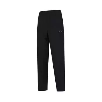 Li Ning однотонные, со средней талией, удобные, универсальные, прямые, повседневные брюки, женские, черные AKYT320-1 XL