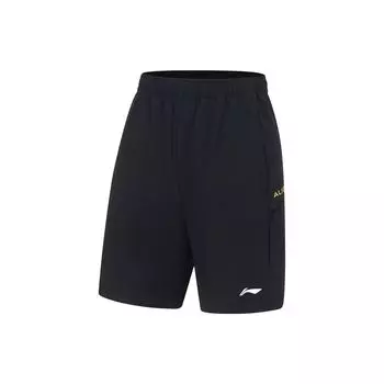 Li-Ning однотонные спортивные прямые шорты мужские черные AKST249-5 S