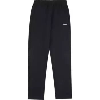 Li Ning однотонные, средней талии, удобные, дышащие, мягкие, универсальные, прямые, повседневные брюки, мужские, черные AKLTE53-1 M