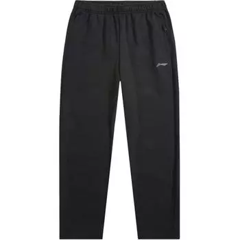 Li Ning однотонные, средней талии, удобные, универсальные, дышащие, прямые, повседневные брюки, мужские, черные AKLUB21-1 L