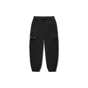 Li Ning Однотонные Свободного Кроя Повседневные Трикотажные Спортивные Брюки Мужские низ Черный AYKU699-1 S