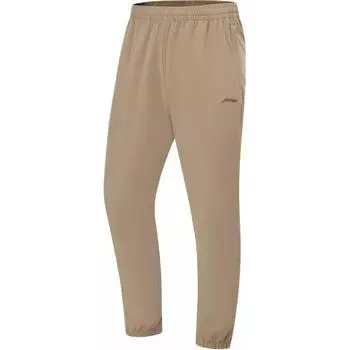 Li-Ning однотонные свободные повседневные брюки с эластичной резинкой на талии, мужские брюки цвета хаки AYKT207-7 M