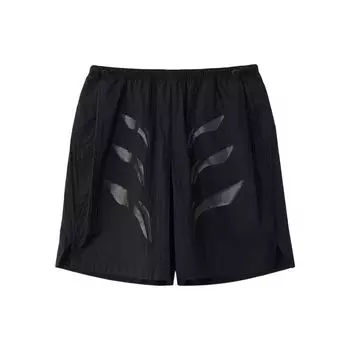 Li Ning однотонные свободные повседневные спортивные шорты с принтом в виде нескольких букв логотипа, мужские шорты черного цвета AKSR259-1 M