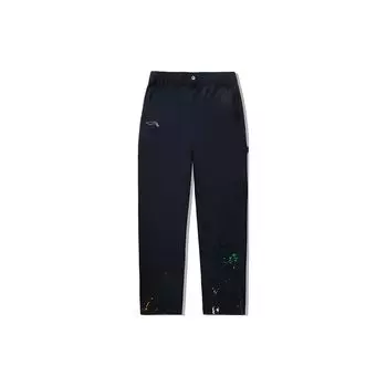 Li Ning Однотонные Свободные Прямые Повседневные Брюки Мужские низы Черный AKXU167-2 M