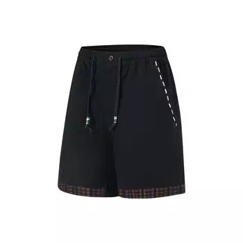 Li Ning однотонные свободные спортивные шорты со шнурком мужские шорты черные AKST683-2 XL