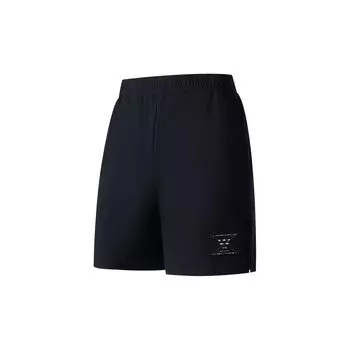 Li-Ning однотонные вязаные спортивные шорты с эластичной резинкой на талии, мужские брюки черного цвета AKYT001-1 M