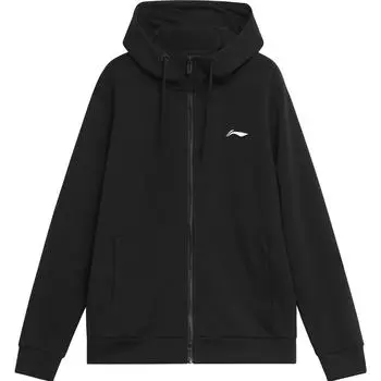 Li Ning однотонный капюшон с логотипом повседневная трикотажная спортивная толстовка мужская толстовка черная AWDTD95-1 M