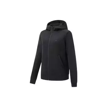 Li Ning однотонный кардиган с капюшоном спортивная толстовка женская толстовка черная AWDT776-3 S