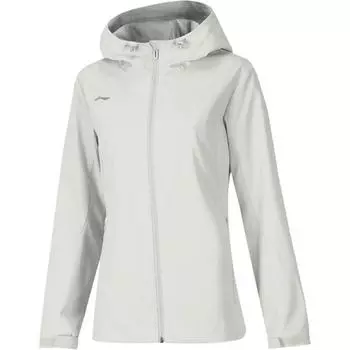 Li Ning Однотонный кардиган-ветровка с капюшоном на молнии, женская верхняя одежда, антарктический серый AFDSC16-2 2XL