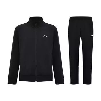Li Ning Однотонный Логотип Бренда Удобный Модный Простой Молния Длинный Рукав Свободный Универсальный Длинные Брюки Повседневный Спортивный Костюм AWDUA23-1+AKLUD91-1 S