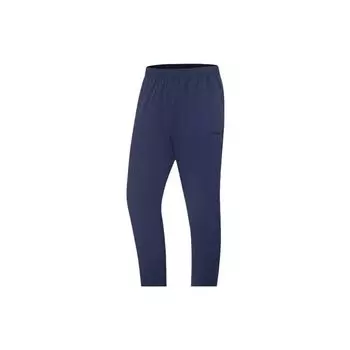 Li-Ning однотонный логотип с эластичной резинкой на талии, прямые быстросохнущие трикотажные спортивные штаны, мужские штаны, темно-синие AYKT205-5 M