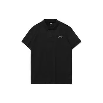 Li Ning однотонный логотип спортивная повседневная рубашка поло мужские топы черный YPLT025-1 S