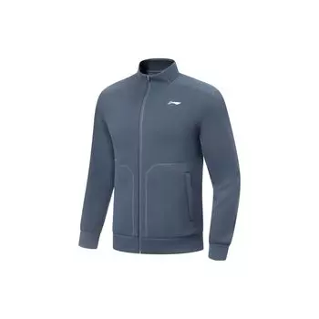 Li-Ning однотонный открытый воротник длинный рукав толстовка мужская топы прохладно-черный AWDT437-3 M