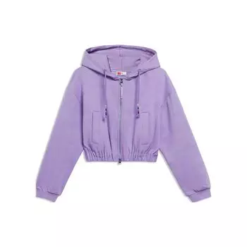 Li Ning однотонный свободный кардиган с капюшоном, женская толстовка, фиолетовый AWDT268-3 S