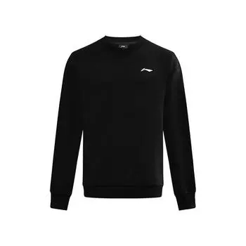 Li Ning однотонный свободный свитер с заниженной линией плеч, длинный рукав, толстовка унисекс, черный цвет AWDUG77-1 S
